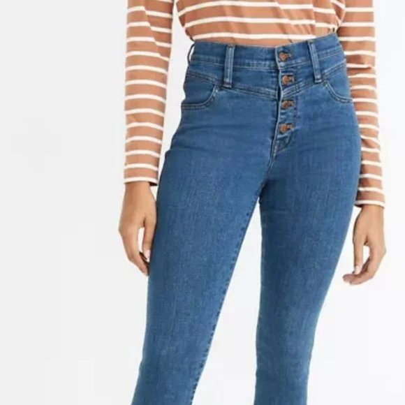 Madewell 10" High-Rise Roadtripper Button Front Jeans - Picture 2 of 16